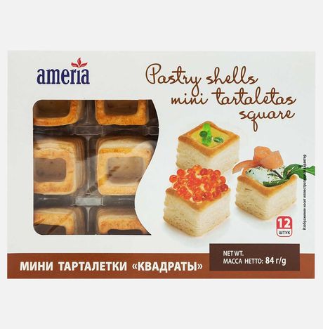 Тарталетки Америа Мини квадраты 12шт 84г