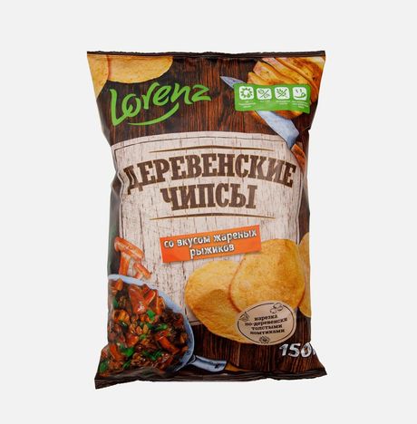 Чипсы Лоренц Деревенские чипсы со вкусом жареных рыжиков 150г