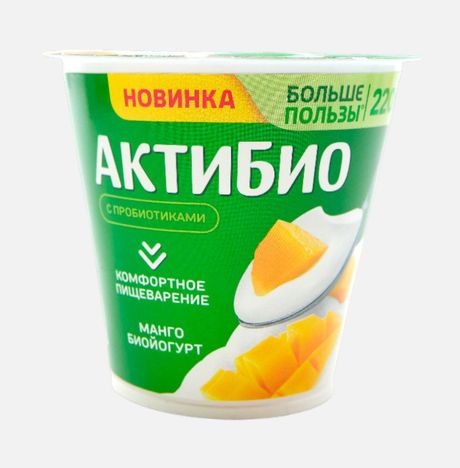 Биойогурт АктиБио Манго обогащенный 3% пл/ст 220г