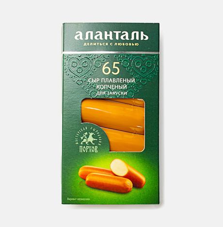 Сыр Аланталь №65 плавленый копченый палочки 40% к/к 140г