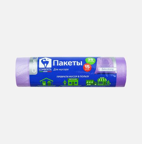 Пакеты д/мусора Ломберта с затяжкой 35л 15шт ПНД