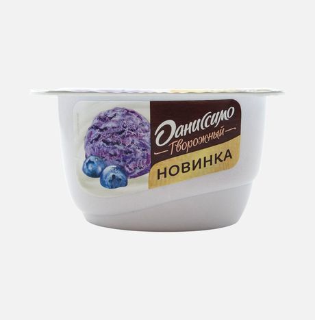 Продукт творож Даниссимо Черничный пломбир 5.6% пл/ст 130г