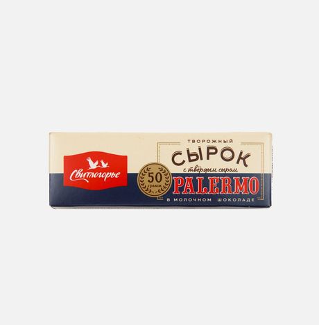 Сырок Свитлогорье тв/гл с сыром Палермо в мол шок 23% к/к 50г