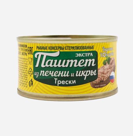 Паштет Вкусные консервы из печени и икры трески ж/б/кл 120г
