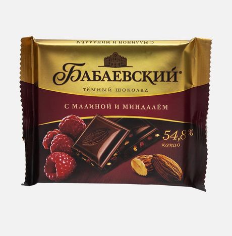 Шоколад Бабаевский темный с малиной и миндалем 70г