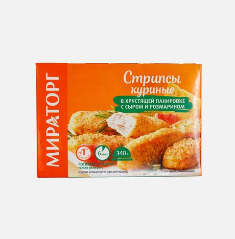 Стрипсы Мираторг куриные в хруст панировке с сыром/розмарин 340г