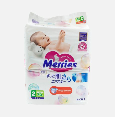 Подгузники Меррис д/детей S 4-8кг 70шт