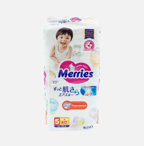 Подгузники Меррис д/детей XL 12-20кг 40шт