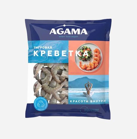 Креветка Агама тигровая №8 16/20 с/м пл/пак 400г
