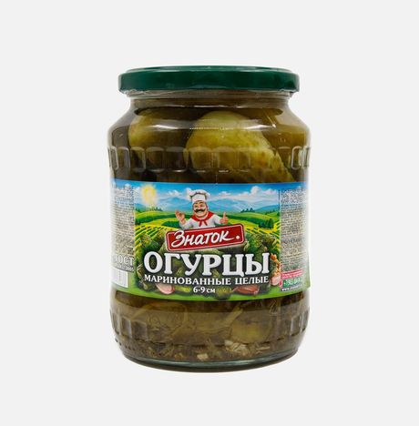 Огурцы Знаток маринованные ст/б 670г