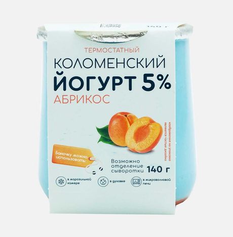 Йогурт Коломенский Абрикос термостатный 5% 140г