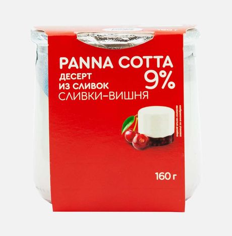 Продукт мол Коломенский Панна Котта Десерт из сливок Сливки-Вишня 160г
