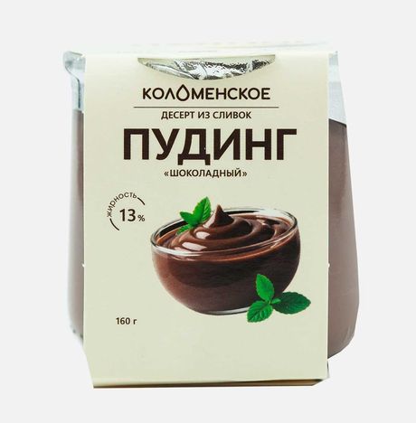 Десерт Коломенский Пудинг Шоколадный из сливок 13% 160г