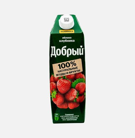 Напиток Добрый Яблоко/клубника сокосодержащий т/п 1л