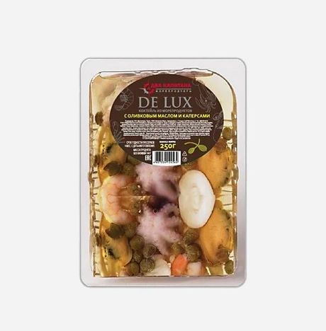 Коктейль Два капитана Де Люкс из морепродуктов масло/каперсы 250г