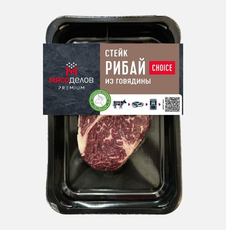 Стейк Мясоделов Рибай из говядины охл в/у 350г