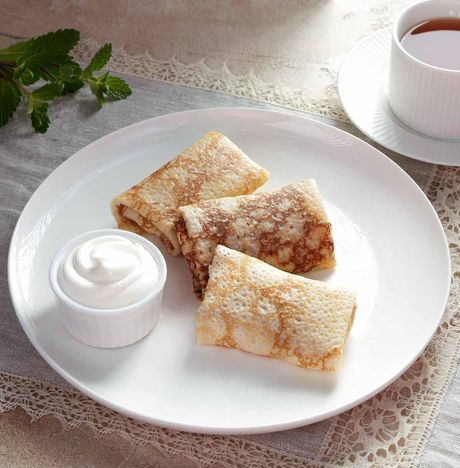 Блинчики с творогом и лимонной цедрой вес