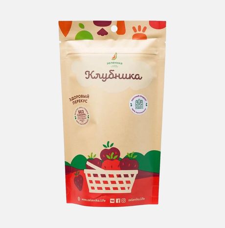 Клубника Зеленика Здоровый перекус сушеная 20г