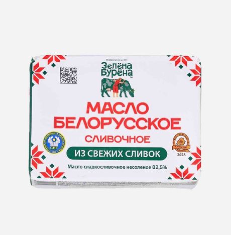 Масло Зелёна Бурёна Белорусское сладко-слив/несоленое 82.5% 180г