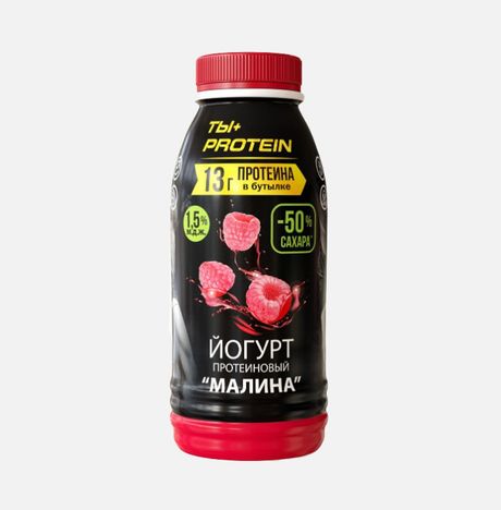 Йогурт Ростагроэкспорт Ты+Протеин Малина 1.5% пл/б 290г