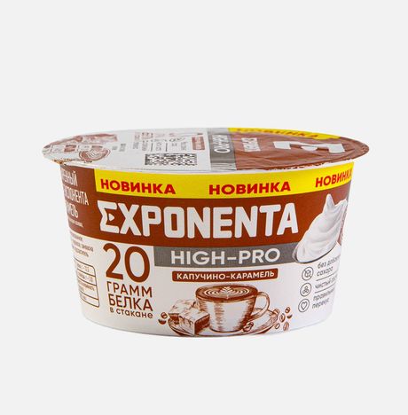 Продукт к/м Экспонента Хай-Про Капучино-Карамель обезж пл/ст 160г