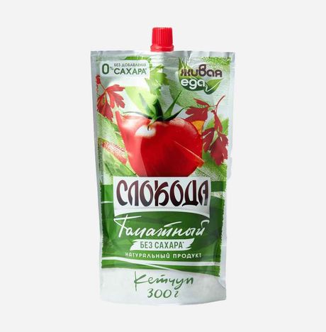 Кетчуп Слобода Томатный без сахара дой/пак 300г