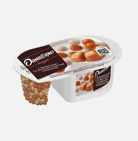 Йогурт Даниссимо с шариками со вкусом соленой карамели 6.9% 105г