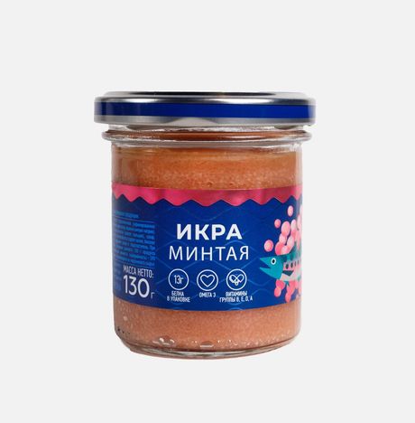 Икра Путина минтая пробойная соленая ст/б 130г