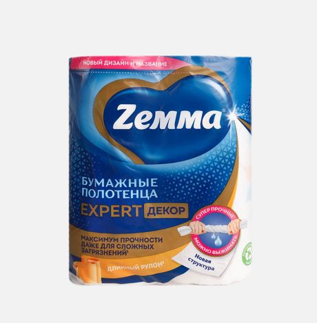 Полотенца Земма Эксперт декор бумажные 2 рулона