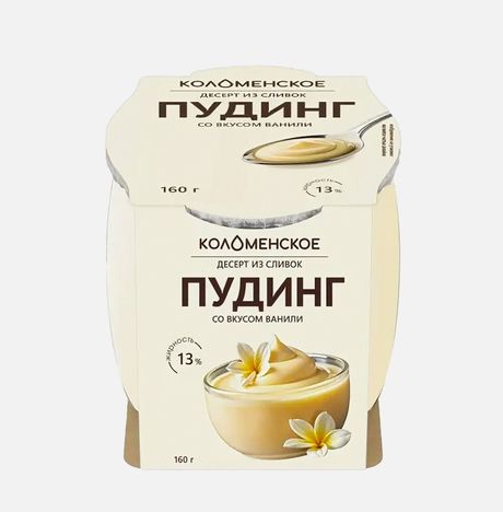 Десерт Коломенский Пудинг со вкусом ванили 13% 160г