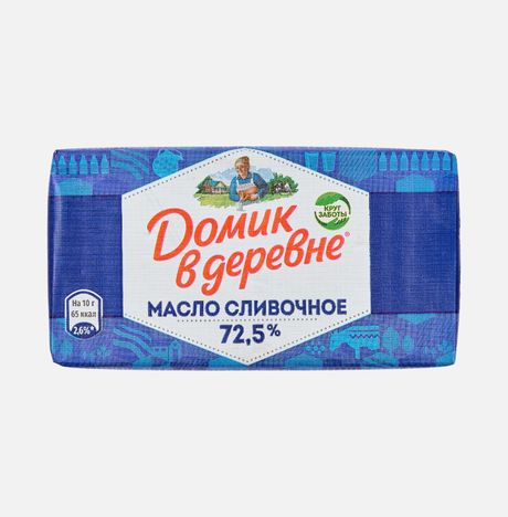Масло Домик в деревне 72.5% сладкосливочное в/с фольга 180г