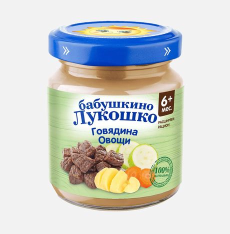 Пюре Бабушкино Лукошко Рагу овощ с говяд с 6мес ст/б 100г