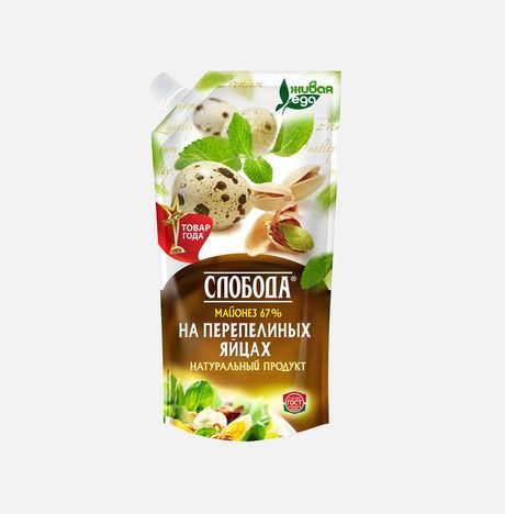 Майонез Слобода на перепелиных яйцах дой/пак/крыш 200мл