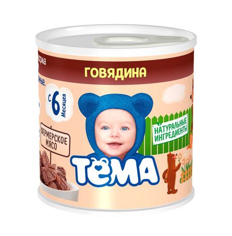 Пюре Тёма Говядина гомогенизиров с 6 мес ж/б/ключ 100г
