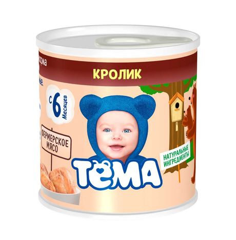 Пюре Тёма мясо кролика ж/б/ключ 100г