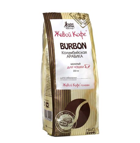 Кофе  Живой Кофе Бурбон молотый б/уп 200г