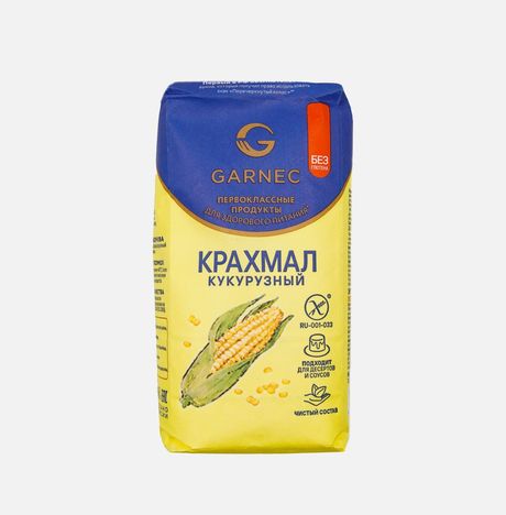 Крахмал Гарнец кукурузный без глютена в/с бум/пак 400г