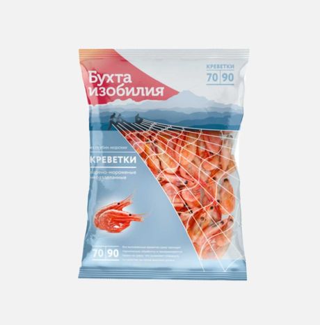 Креветки Бухта изобилия отборные 90/120 в/м пл/пак 850г