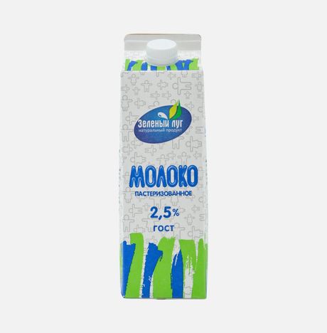 Молоко Зеленый луг 2.5% т/п 950г