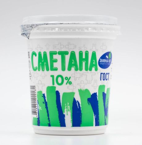 Сметана Зеленый луг 10% пл/ст 350г