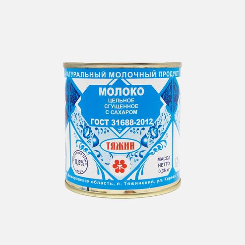 Молоко сгущ с сахаром Тяжин ГОСТ 8.5% ж/б 360г
