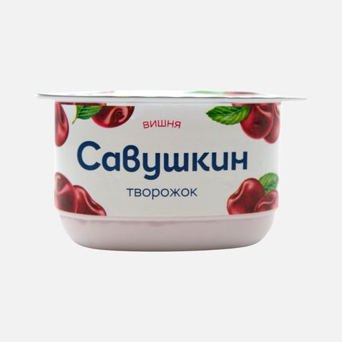 Паста творожная Савушкин Вишня 3.5% пл/ст 120г
