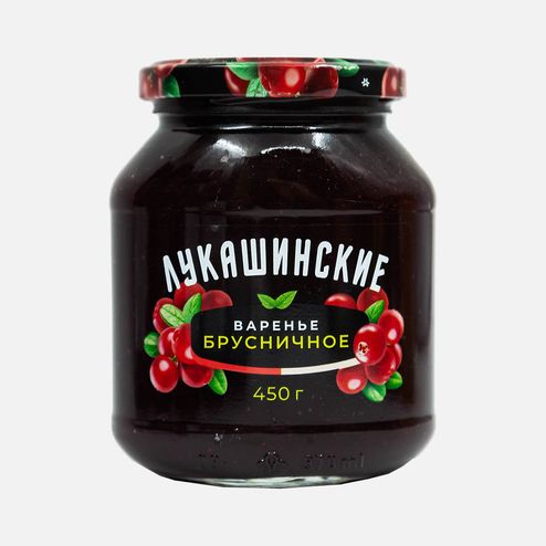 Варенье Лукашинские брусничное ст/б 450г