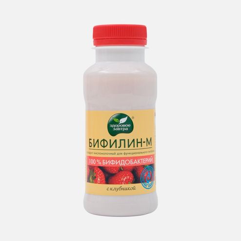 Биопродукт к/м Здоровое завтра Бифилин-М Клубника 3.2% пл/б 200г