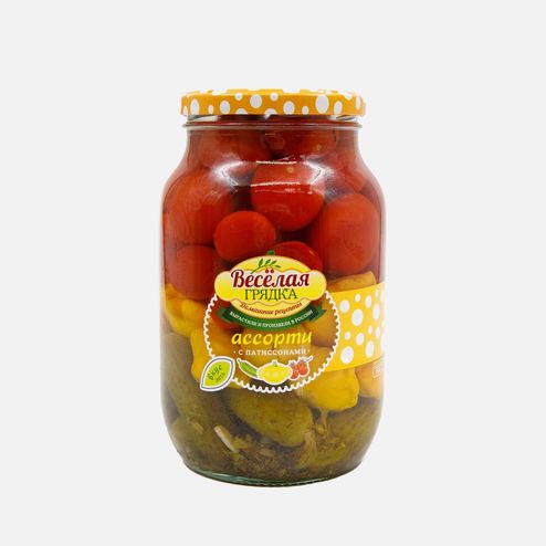 Ассорти Веселая грядка овощное с патиссонами ст/б 950г