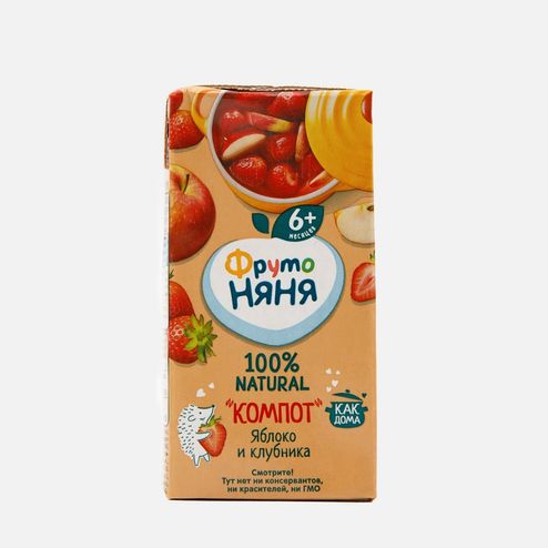 Напиток ФрутоНяня Компот яблочно-клубничный т/п 0,2л