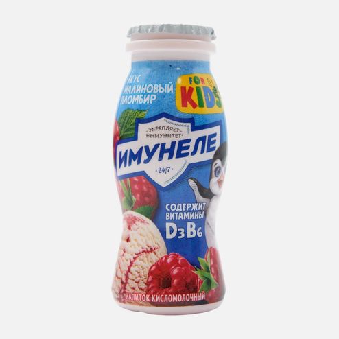 Напиток к/молочный Имунеле For Kids Малинов пломбир 1.5% 100г
