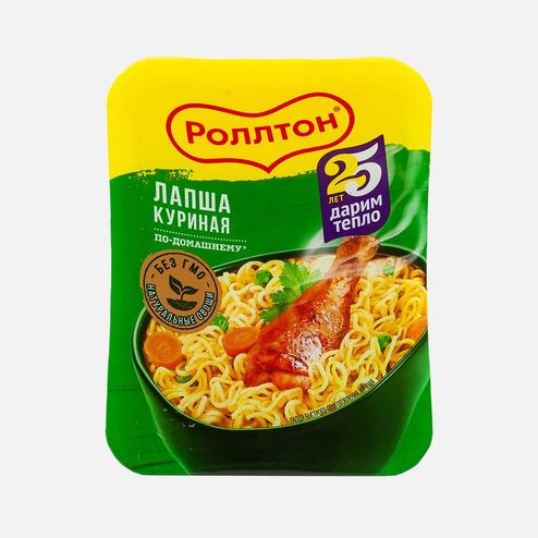 Лапша Роллтон яичная Куриная по-домашнему пл/чаш 90г