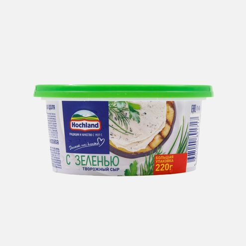 Сыр творожный Hochland с зеленью 60% пл/ван 220г