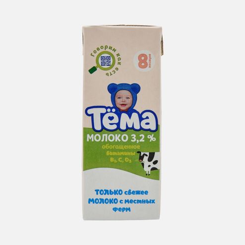 Молоко Тёма обогащенное 3.2% пл/б 200г